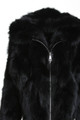 Hooded Black Fox Fur Jacket 