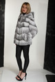 Black Cross Hooded Mink Fur Coat Toronto