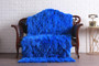 Neon Blue Fox  Fur Fur Blanket Throw