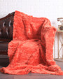 sunset orange rex fur blanket throw