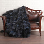 Blue  Black Fox Fur Fur Blanket Throw Cover