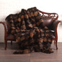 Dual Tone Brown  Fox  Fur Fur Blanket Throw Cover