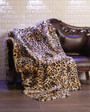 Leopard Print Rex Fur Blanket Throw