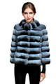 Blue Chinchilla Fur Jacket Océane