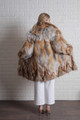 Mid Length Red Fox Fur Coat Shawl Fox Collar M