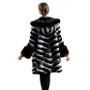 Hooded Chinchilla Fur Coat & Sable Fur Trim Chantale