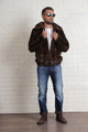 Brown Mink Fur Bomber Jacket