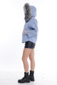 Light Blue Cashmere Wool Jacket with Hood