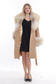 Light Taupe Knee-Length Cashmere Wool Coat Golden Fox