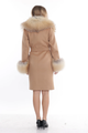 Light Taupe Knee-Length Cashmere Wool Coat Golden Fox