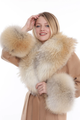 Light Taupe Knee-Length Cashmere Wool Coat Golden Fox