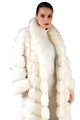 Long White Sable Fur Coat 