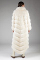 Long White Sable Fur Coat 
