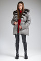 Hooded Down Coat Chinchila Fur Trim Jessa