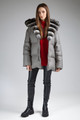 Hooded Down Coat Chinchila Fur Trim Jessa