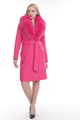 Pink Cashmere Coat Fox Collar Kimberly