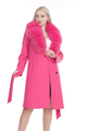 Pink Cashmere Coat Fox Collar Kimberly