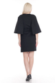 Black Cashmere Coat Fox  Fur Trim Melania