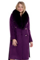 Purple Cashmere Coat Fox Collar Raine