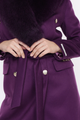 Purple Cashmere Coat Fox Collar Raine