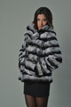 Chinchila Colored Rex Rabbit Luxury Fur Coat