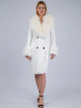 White Cashmere Coat Fox Collar Raine