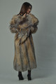  saga Full Length Crystal Fox Fur Coat Hooded rear view