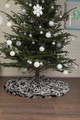 Gray Black Rex  Fur Christmas Tree Skirt