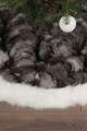 Silver Fox  Fur Christmas Tree Skirt