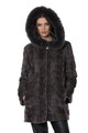 Sapphire Sculpted Mink Fur Coat 