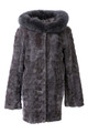 Sapphire Sculpted Mink Fur Coat 