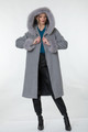 Gray Cashmere Fox Coat Livia SIZES S/M