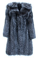 Hooded Silver Fox Coat  Scandinavia  Size  S/M