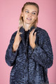 Navy SWAKARA Coat Wide Sweep A line  Close Up