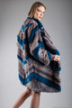 Persian Mink Stroller Fleur Blue Gray Diagonal Pattern  back