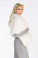 Peach Fox Fur Stole  close up