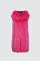 Fuchsia Hooded Fox Vest ghost mannequin