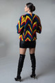 Multicolor Mink Jacket Cropped Sleeves