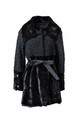 Black Astrahkhan Mink Coat Leather Belt