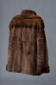 Brown Sculpted Mink Coat Stand Up Collar  Sizes S/M/L