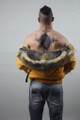 Yellow Reversible Fox Fur Lined Hooded Parka