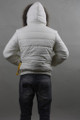 men's winter coat lined with fur hooded rear view white 