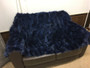 Navy Blue Fox Fur Blanket Throw sectional