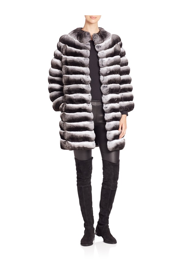 Luxury Genuine Chinchilla Fur Jacket Mid Hip | SKANDINAVIK FUR