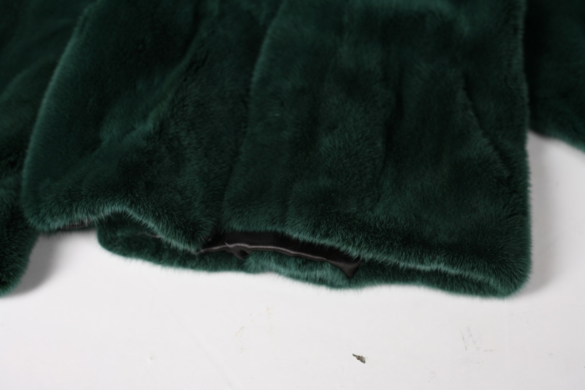 Men's Green Mink Fur Bomber Hooded | SKANDINAVIK FUR
