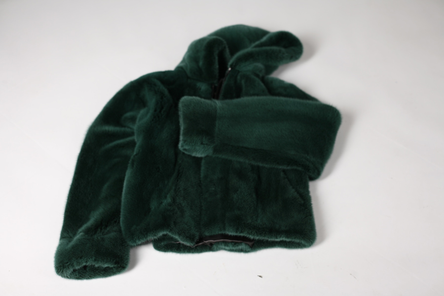 Men's Green Mink Fur Bomber Hooded | SKANDINAVIK FUR