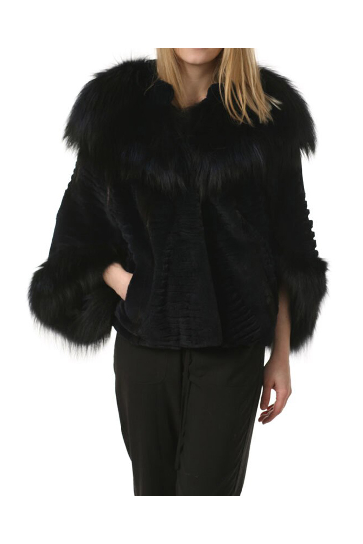 black fur cape