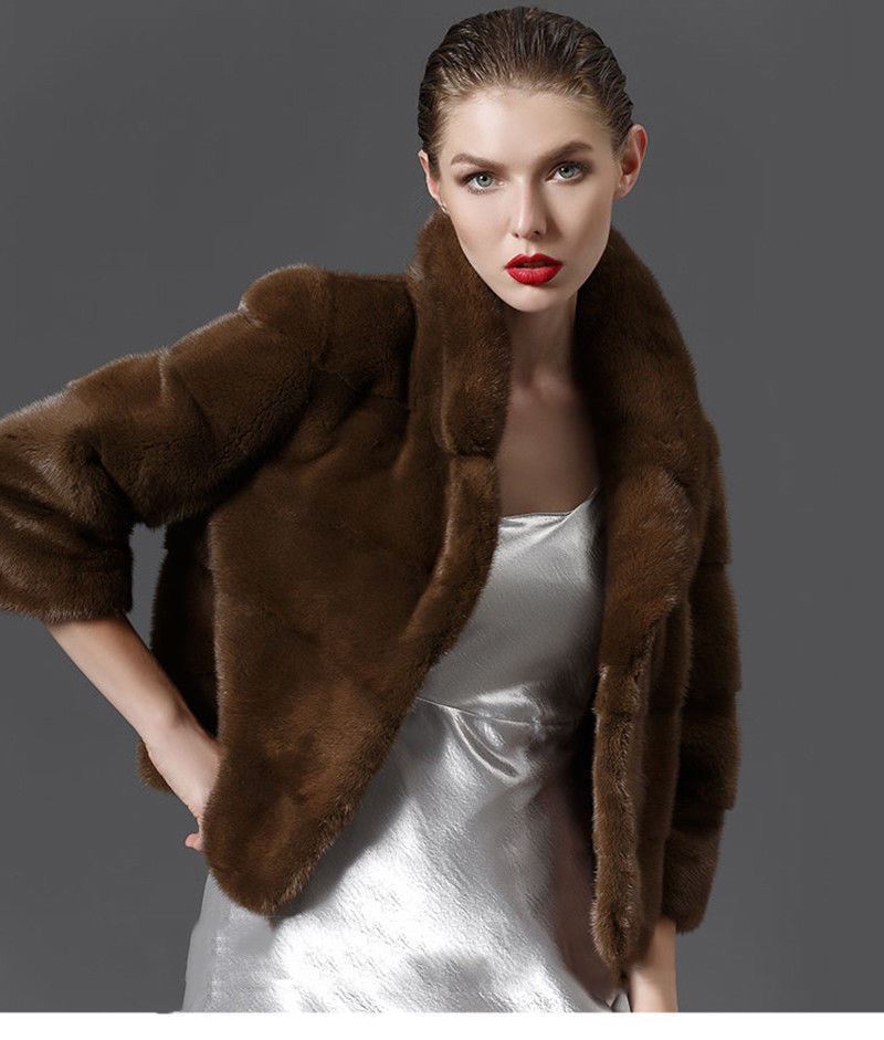 Short Mink Fur Coat Mink SAGA Fur Coat Full Skin MEXA Petra