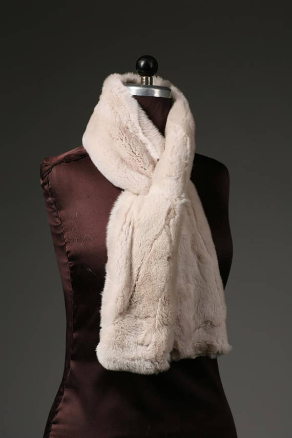 BOONJOVIA Luxury Genuine Rabbit Fur Shawl For Women-Ladies
