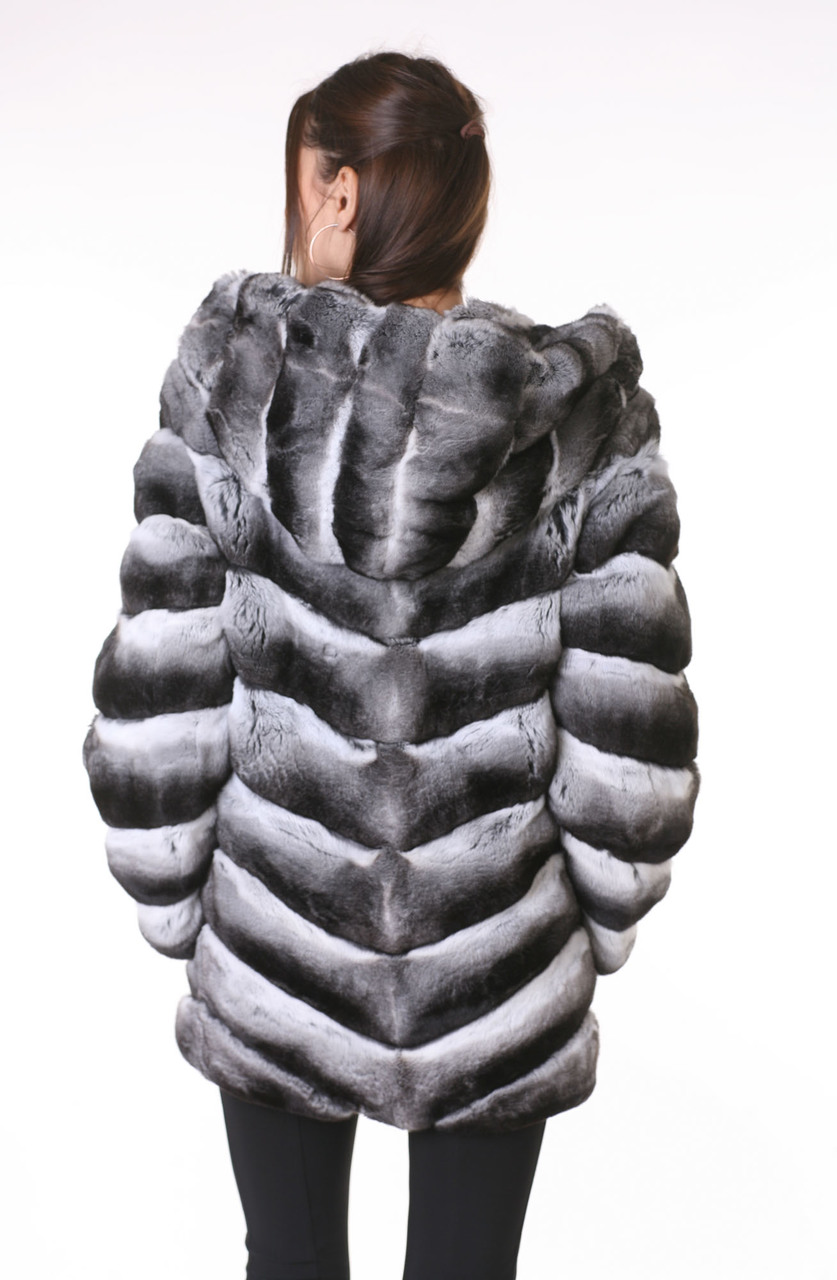 Hooded Chinchilla Coat | SKANDINAVIK FUR